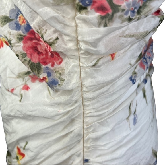 Karen Kane Floral and Rhinestone Embossed gathered sides Silk Blend Sleeveless M - Picture 3 of 12